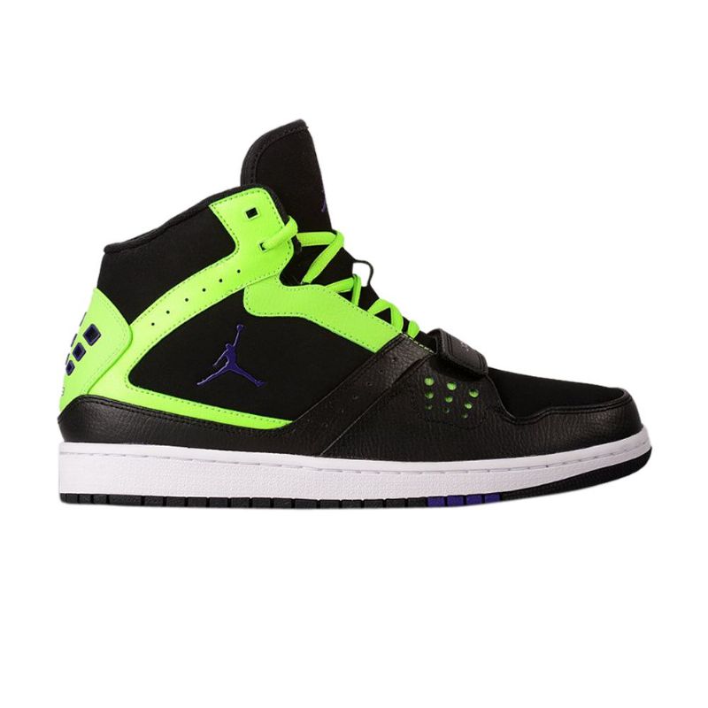 Air Jordan 1 Flight Strap Musta Vihreä Purppura Miesten Kengät