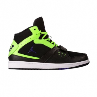 Air Jordan 1 Flight Strap Musta Vihreä Purppura Miesten Kengät