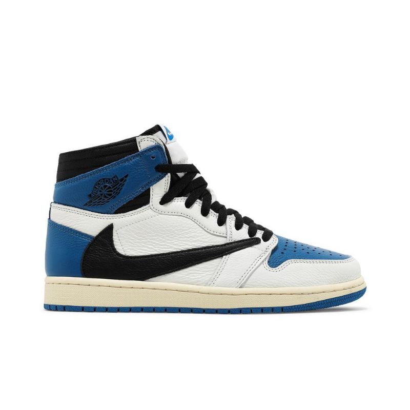 Air Jordan 1 Fragment Design Travis Scott Retro Korkea Valkoinen Musta Sininen Miesten Kengät