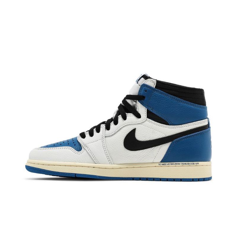 Air Jordan 1 Fragment Design Travis Scott Retro Korkea Valkoinen Musta Sininen Miesten Kengät