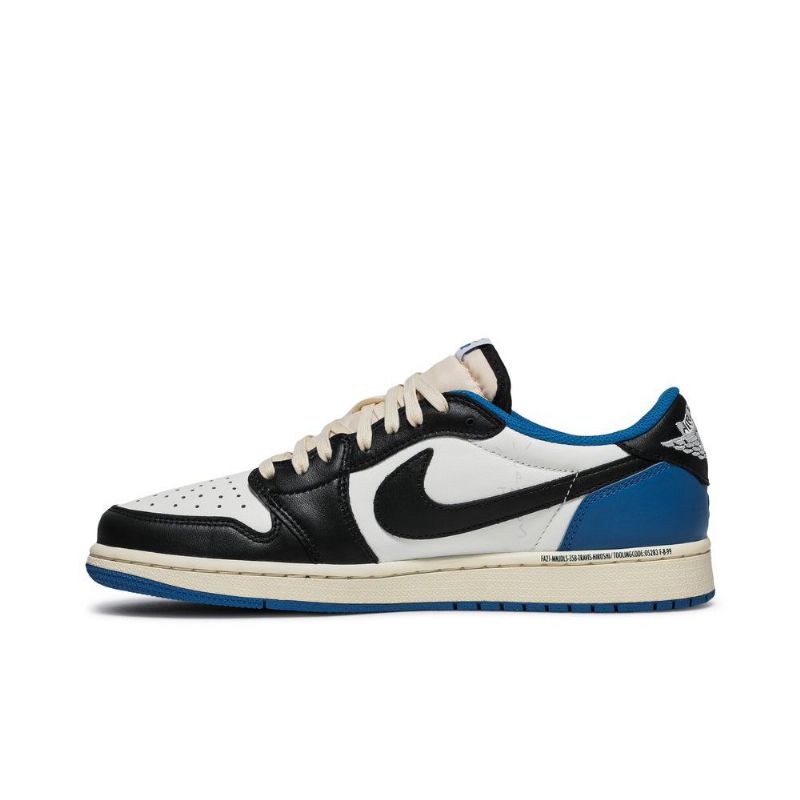 Air Jordan 1 Fragment Design Travis Scott Retro Matala Sininen Valkoinen Musta Beige Miesten Kengät