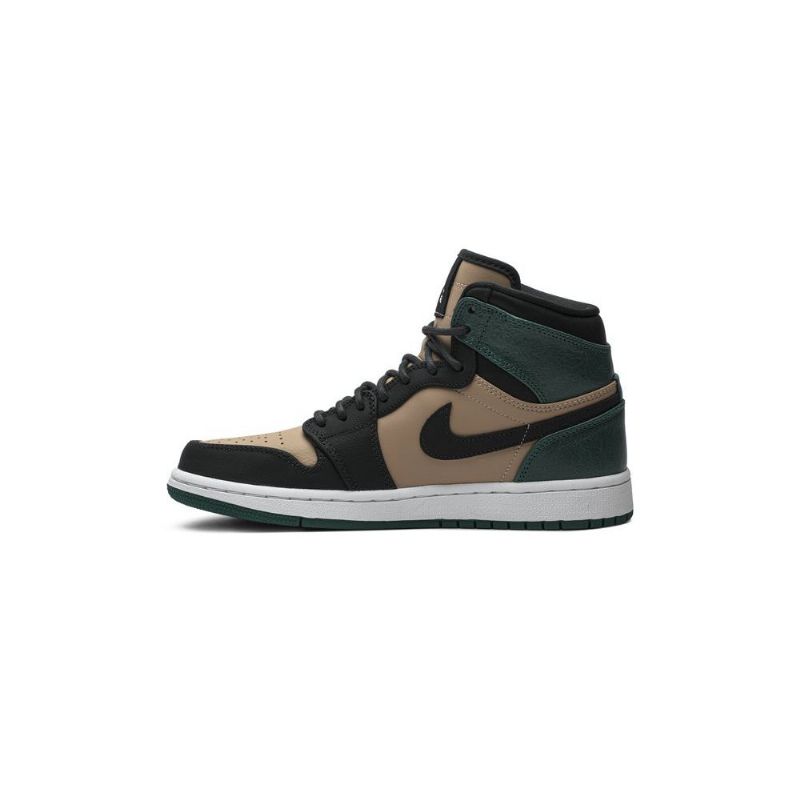 Air Jordan 1 High Premium Beige Musta Vihreä Naisten Kengät