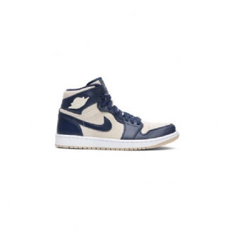 Air Jordan 1 High Tummansininen Valkoinen Naisten Kengät