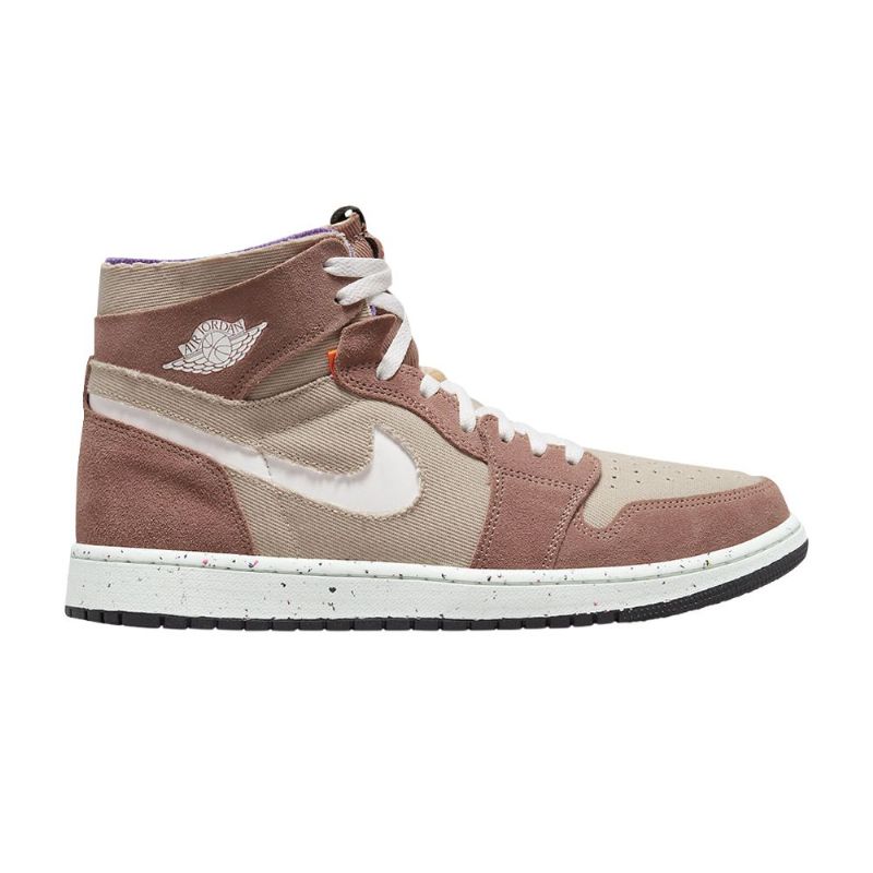 Air Jordan 1 High Zoom Comfort Khaki Ruskea Valkoinen Miesten Kengät