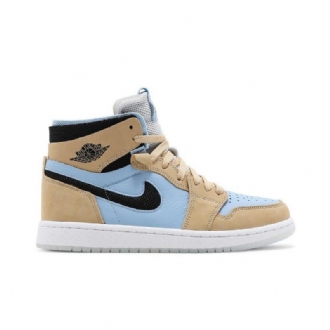 Air Jordan 1 High Zoom Comfort Korkea Sininen Ruskea Musta Valkoinen Naisten Kengät