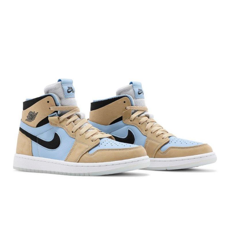 Air Jordan 1 High Zoom Comfort Korkea Sininen Ruskea Musta Valkoinen Naisten Kengät