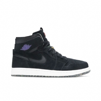 Air Jordan 1 High Zoom Comfort Mustat Violetit Miesten Kengät