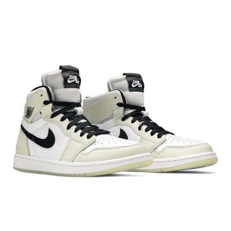 Air Jordan 1 High Zoom Comfort Valkoinen Harmaa Musta Naisten Kengät