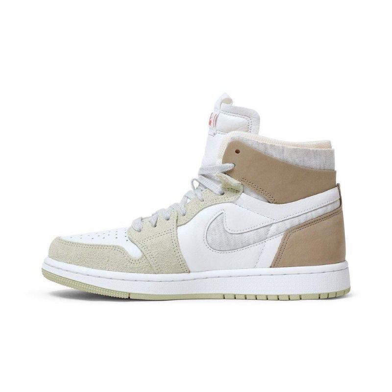 Air Jordan 1 High Zoom Comfort Valkoinen Oliivinvihreä Khaki Naisten Kengät