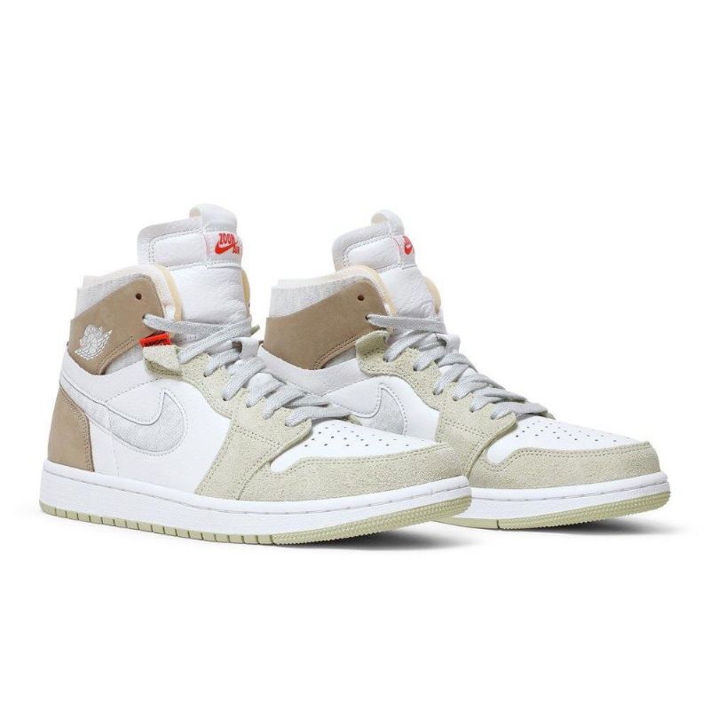 Air Jordan 1 High Zoom Comfort Valkoinen Oliivinvihreä Khaki Naisten Kengät