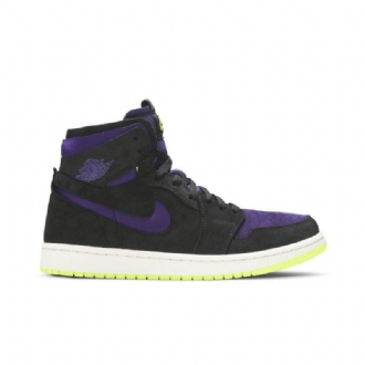 Air Jordan 1 High Zoom Mustat Purppurakeltaiset Naisten Kengät