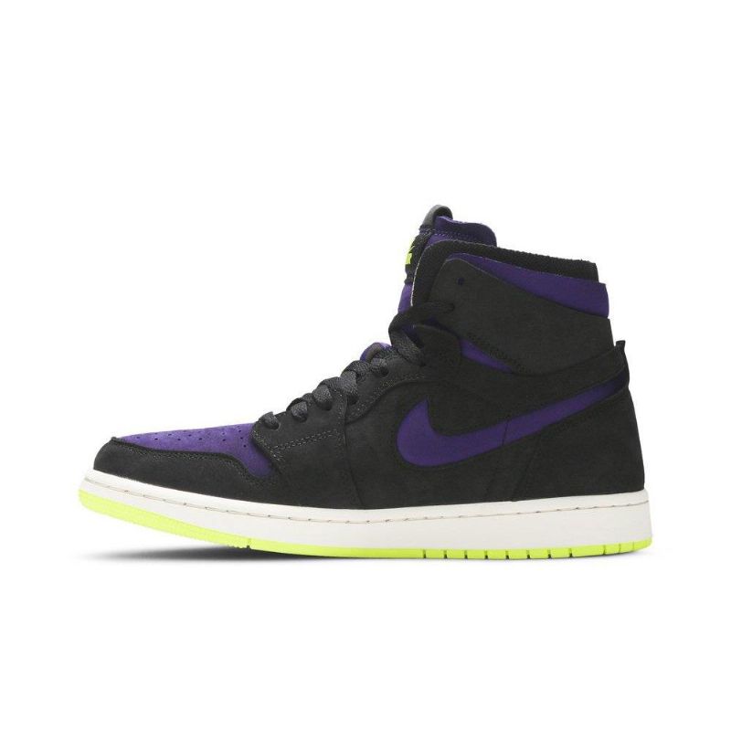 Air Jordan 1 High Zoom Mustat Purppurakeltaiset Naisten Kengät