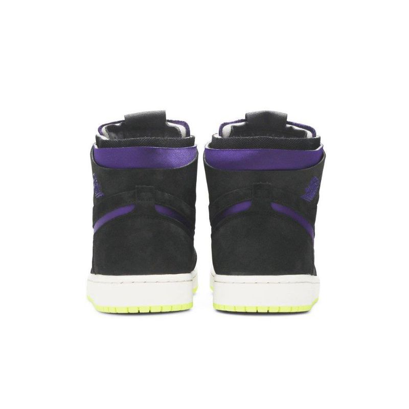 Air Jordan 1 High Zoom Mustat Purppurakeltaiset Naisten Kengät
