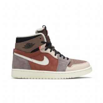 Air Jordan 1 High Zoom Ruskeat Musta Beiget Naisten Kengät