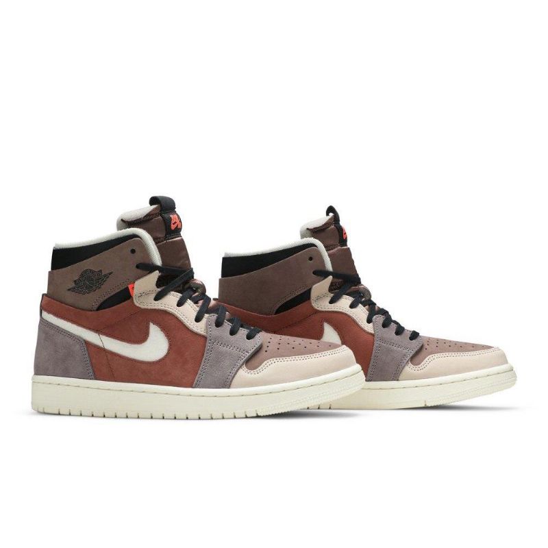 Air Jordan 1 High Zoom Ruskeat Musta Beiget Naisten Kengät