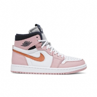 Air Jordan 1 High Zoom Vaaleanpunainenki Valkoinen Harmaa Musta Naisten Kengät