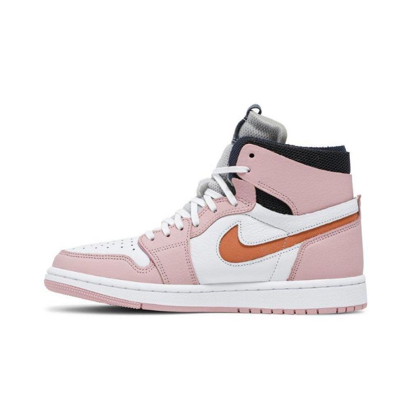 Air Jordan 1 High Zoom Vaaleanpunainenki Valkoinen Harmaa Musta Naisten Kengät