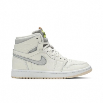 Air Jordan 1 High Zoom Valkoinen Harmaa Keltainen Naisten Kengät
