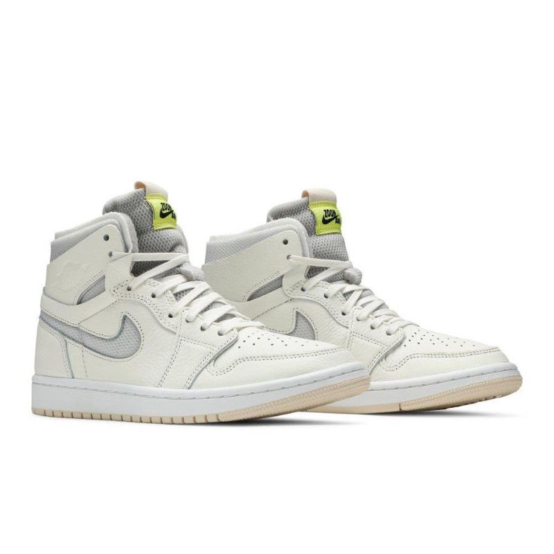 Air Jordan 1 High Zoom Valkoinen Harmaa Keltainen Naisten Kengät