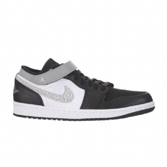 Air Jordan 1 Hihna Matalat Mustat Hopeavalkoiset Miesten Kengät