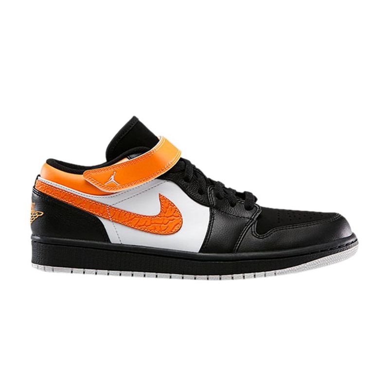 Air Jordan 1 Hihna Matalat Mustat Oranssit Valkoiset Miesten Kengät