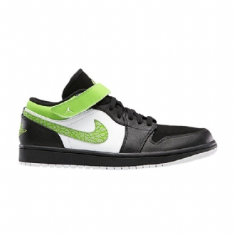 Air Jordan 1 Hihna Matalat Mustat Vihreät Valkoiset Miesten Kengät