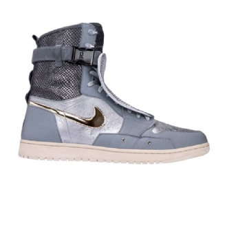 Air Jordan 1 Kenkäkirurgi Anthony Davis Rypistää Harmaata Hopeakultaa Mustat Miesten Kengät