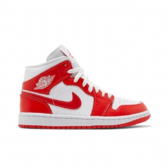 Air Jordan 1 Keskivalkoiset Punaiset Naisten Kengät