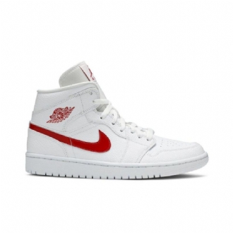 Air Jordan 1 Keskivalkoiset Punaiset Naisten Kengät