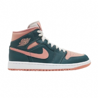Air Jordan 1 Keskivihreät Vaaleanpunaiset Naisten Kengät