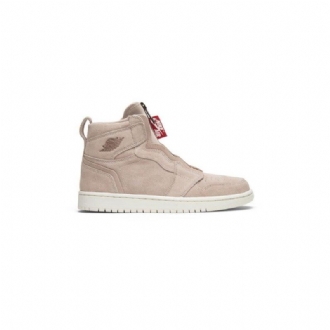 Air Jordan 1 Korkea Vetoketju Beige Punainen Valkoinen Naisten Kengät