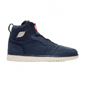 Air Jordan 1 Korkealla Vetoketjulla Tummansiniset Naisten Kengät