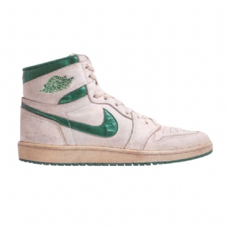 Air Jordan 1 Korkeat Valkoiset Vihreät Miesten Kengät