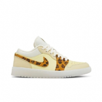 Air Jordan 1 Low Keltainen Valkoinen Leopard Naisten Kengät