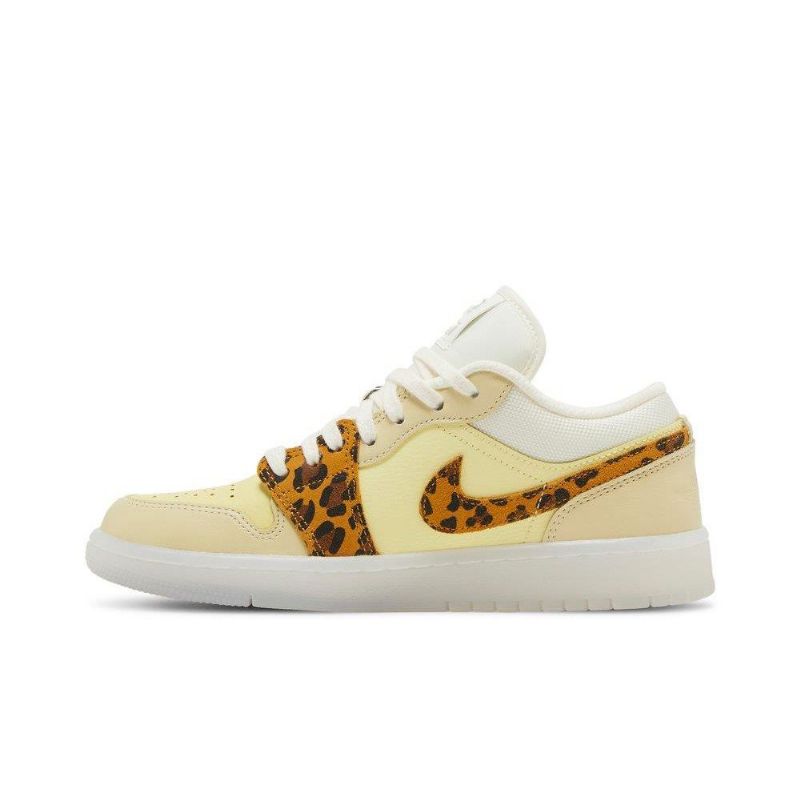 Air Jordan 1 Low Keltainen Valkoinen Leopard Naisten Kengät