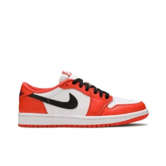 Air Jordan 1 Low Og Oranssi Valkoinen Musta Naisten Kengät