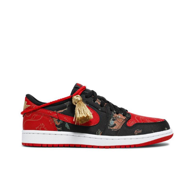 Air Jordan 1 Low Og Punainen Musta Kultainen Miesten Kengät