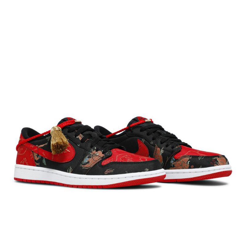 Air Jordan 1 Low Og Punainen Musta Kultainen Miesten Kengät