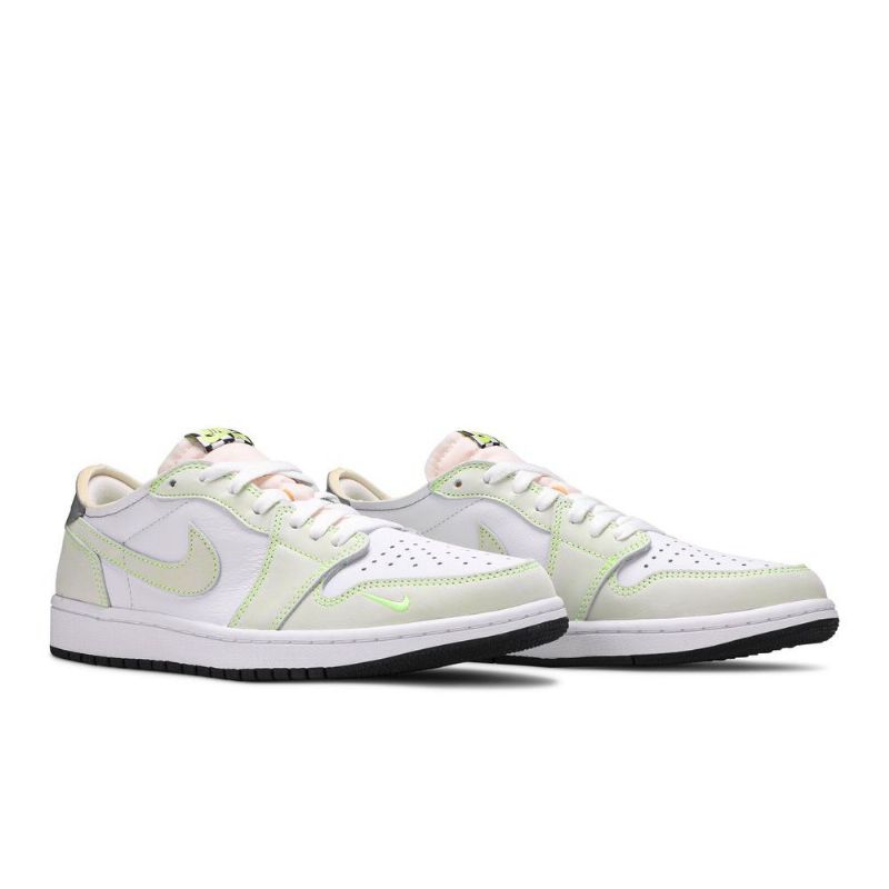Air Jordan 1 Low Og Valkoinen Vihreä Harmaa Miesten Kengät