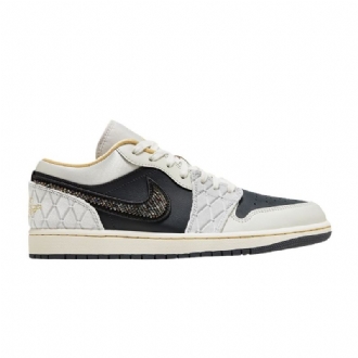 Air Jordan 1 Low Se Harmaa Musta Kultainen Miesten Kengät