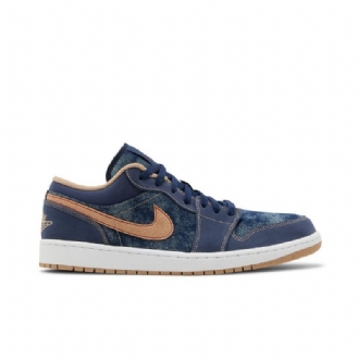 Air Jordan 1 Low Se Laivastonsininen Ruskea Miesten Kengät