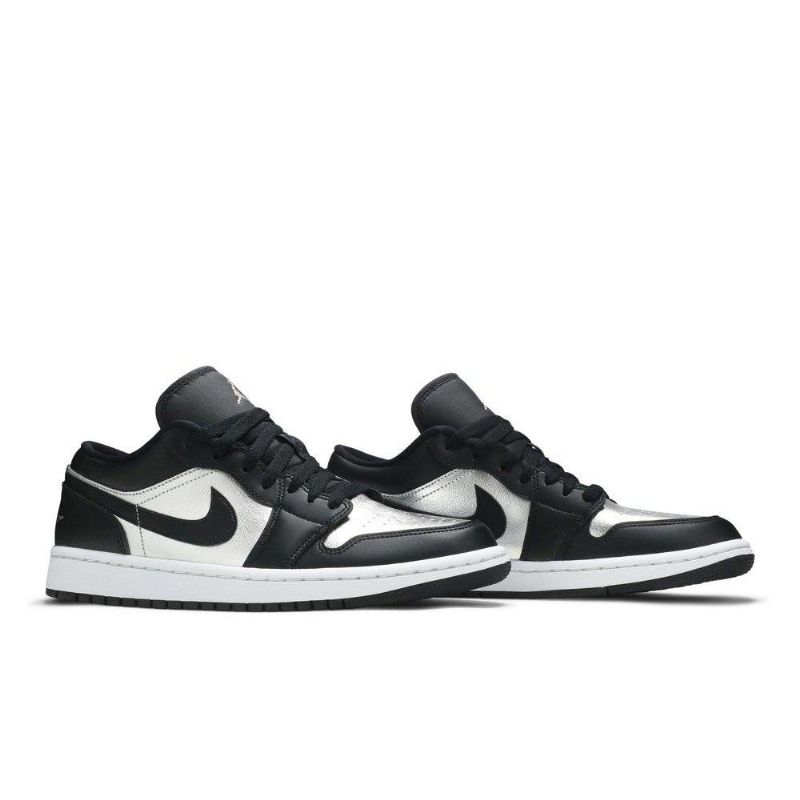 Air Jordan 1 Low Se Musta Hopea Valkoinen Naisten Kengät