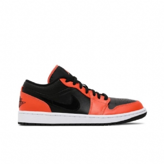 Air Jordan 1 Low Se Musta Oranssi Valkoinen Miesten Kengät