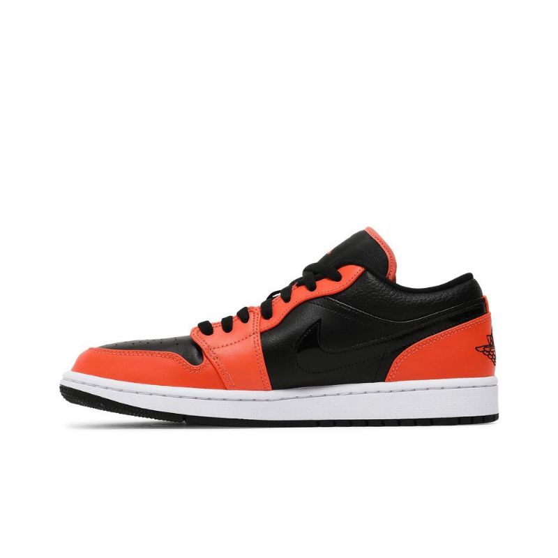 Air Jordan 1 Low Se Musta Oranssi Valkoinen Miesten Kengät