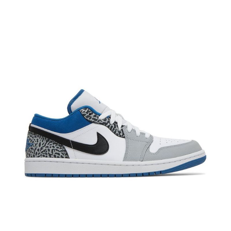 Air Jordan 1 Low Se Sininen Valkoinen Harmaa Musta Miesten Kengät