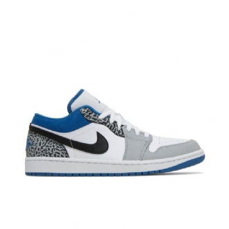 Air Jordan 1 Low Se Sininen Valkoinen Harmaa Musta Miesten Kengät