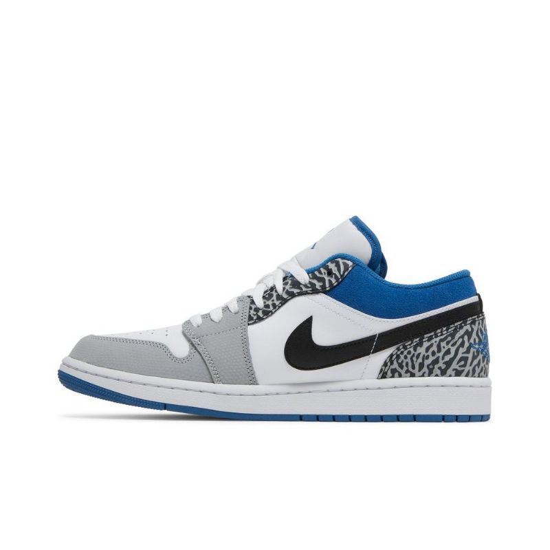 Air Jordan 1 Low Se Sininen Valkoinen Harmaa Musta Miesten Kengät