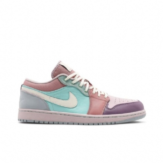 Air Jordan 1 Low Se Turkoosi Vaaleanpunainen Violetti Beige Miesten Kengät