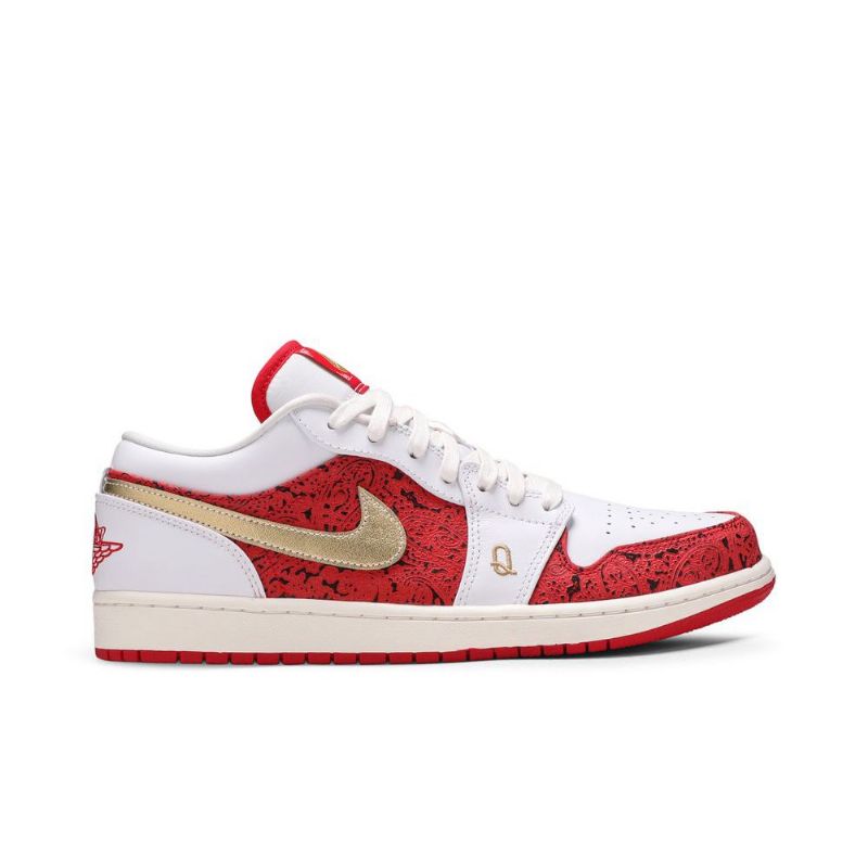 Air Jordan 1 Low Se Valkoinen Punainen Kulta Miesten Kengät
