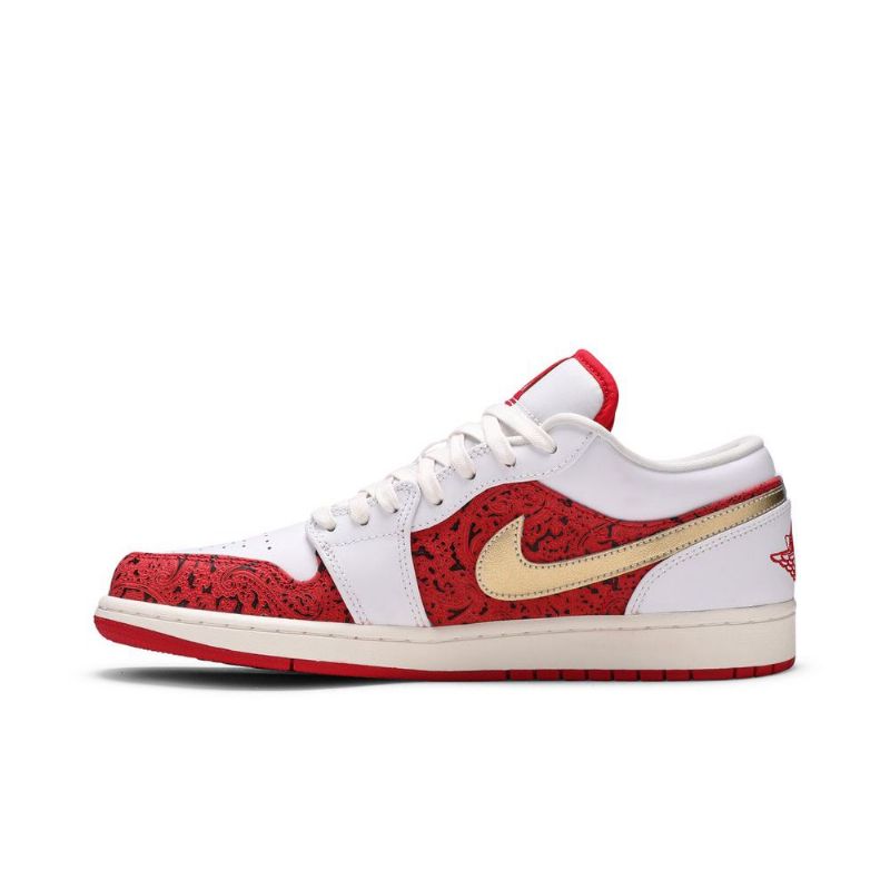 Air Jordan 1 Low Se Valkoinen Punainen Kulta Miesten Kengät